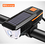 Bicycle Light, With horn and power display, Solar charging+USB charging