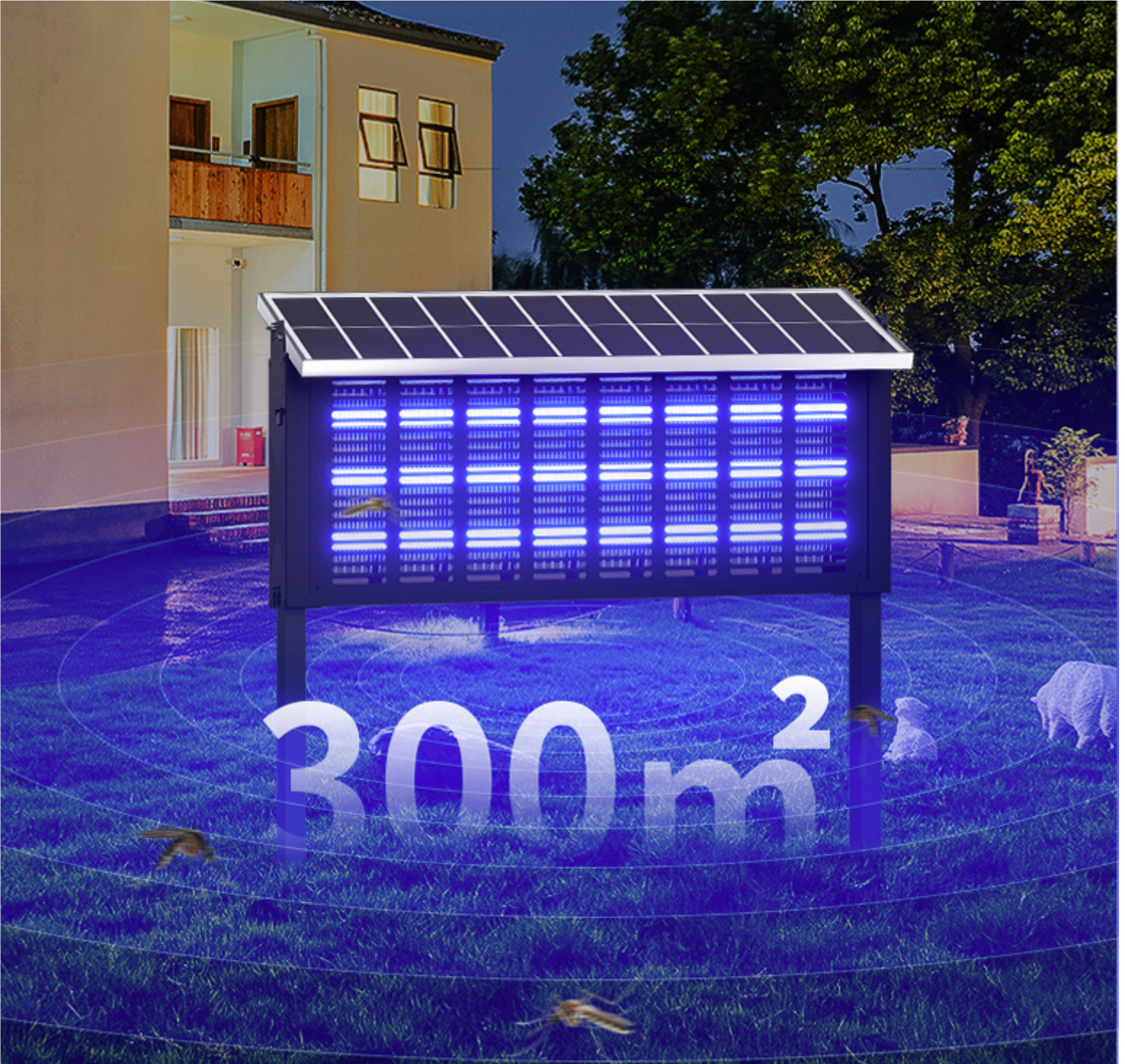 Outdoor Solar Mosquito Light，L50*W18*H86cm