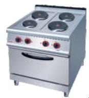 Electric 4-round cooking stove with oven