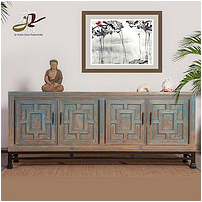 Juyuanzhai solid wood furniture side cabinet four door cabinet