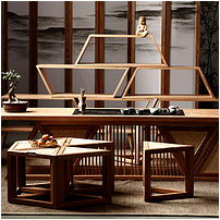 Relying on the new Chinese coffee table TV cabinet combination multifunctional solid wood furniture