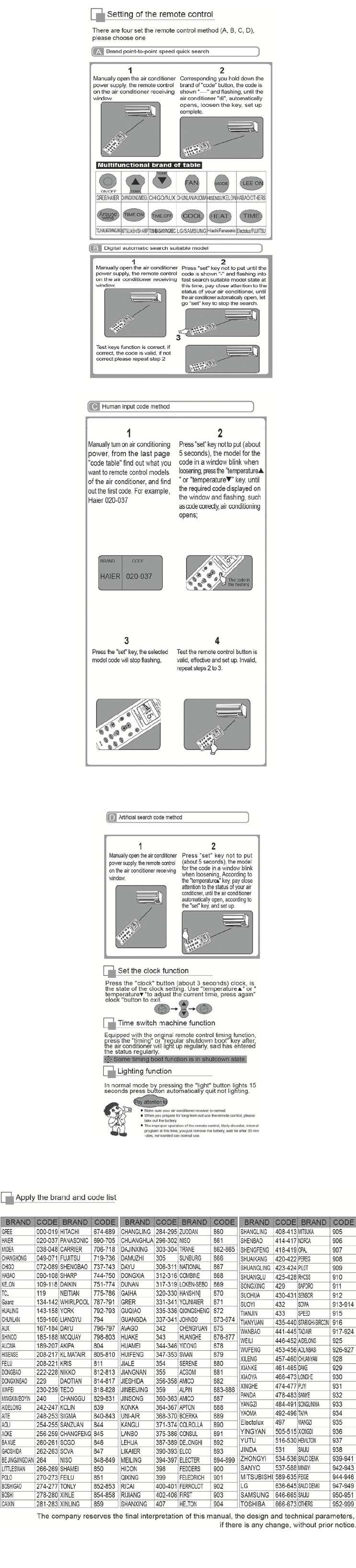 Universal air conditioning remote control(K-1028E)