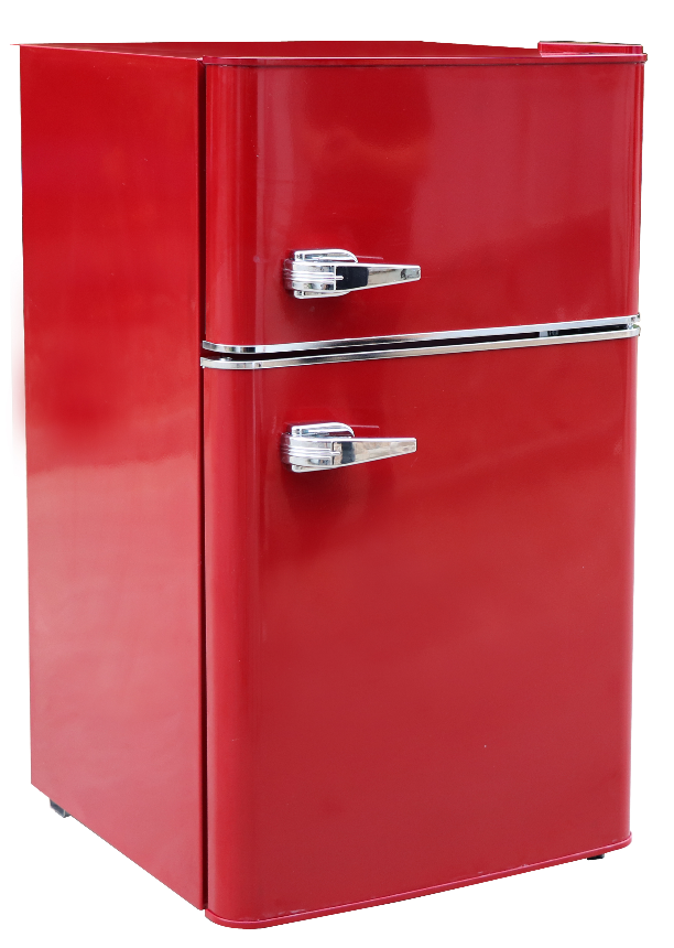 Top Freezer Refrigerator, Red, W485*D850*H510mm, 90L