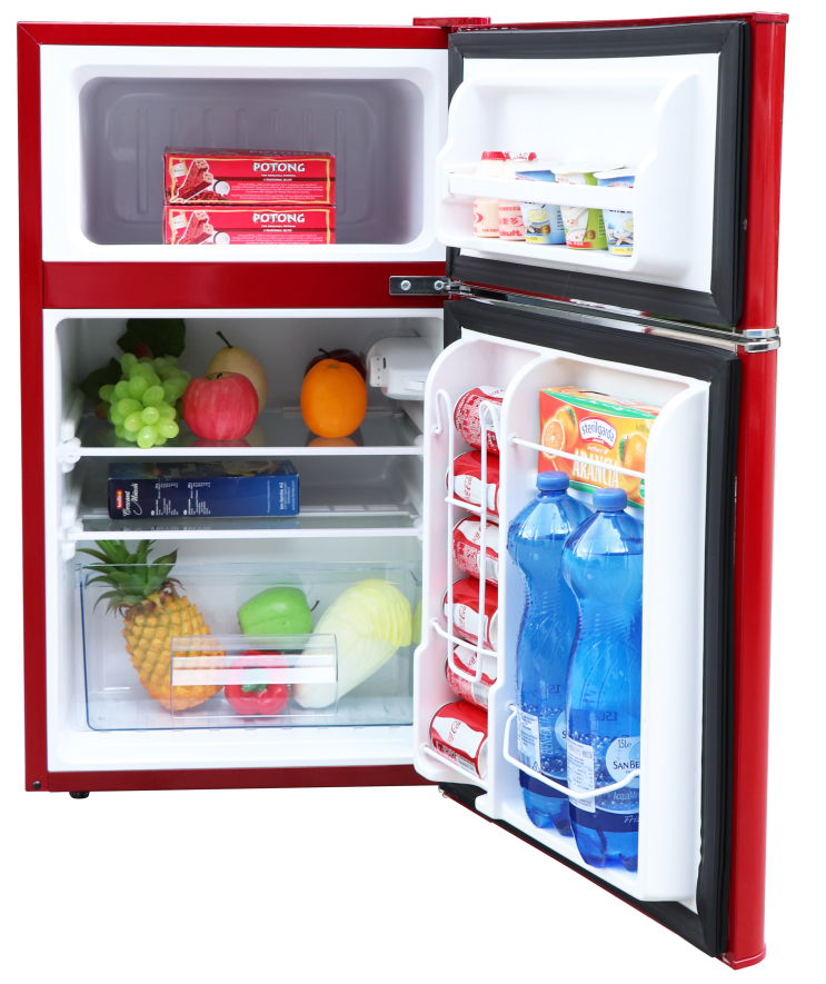 Top Freezer Refrigerator, Red, W485*D850*H510mm, 90L