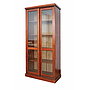 Pine two-door glass cabinet