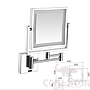Led Makeup Mirror-Concealed Installation / Double-Sided Mirror / Inductive Switch - Silver - 8 inch (20cm) Single - Copper + SUS304