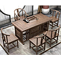Solid wood tea table and chair combination-1 table and 5 chairs